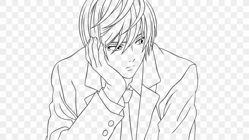 Light Yagami Line Art Drawing Sketch, PNG, 1280x720px, Watercolor ...