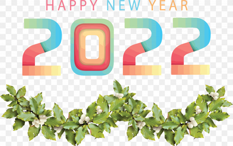 2022 Happy New Year 2022 New Year 2022, PNG, 3000x1887px, Christmas Day, Drawing, Holly, Mistletoe, Shrub Download Free