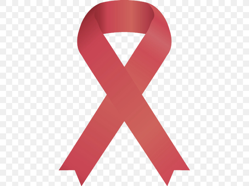 Red Ribbon Pink Symbol Line, PNG, 434x614px, Red, Line, Logo, Material Property, Pink Download Free