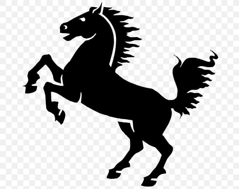Mustang Friesian Horse Clip Art, PNG, 681x650px, Mustang, Animal Figure, Black, Black And White, Bucking Download Free