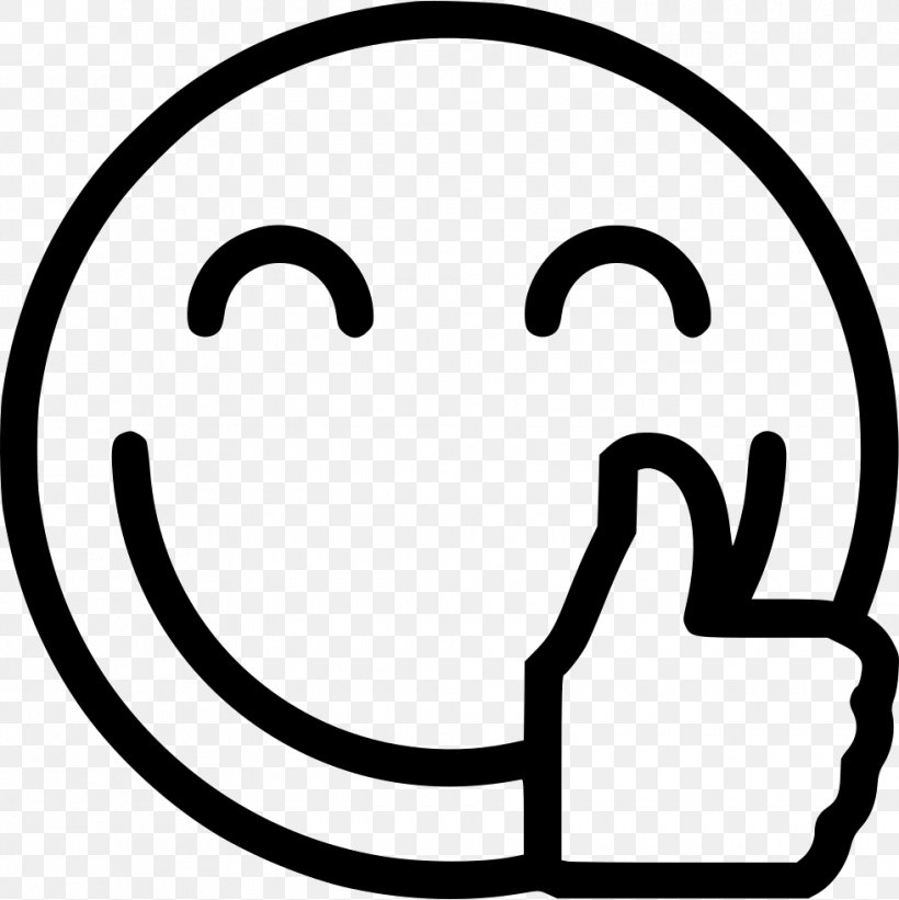 Smiley Thumb Signal Emoticon Clip Art, PNG, 980x982px, Smiley, Area, Black And White, Emoticon, Face Download Free