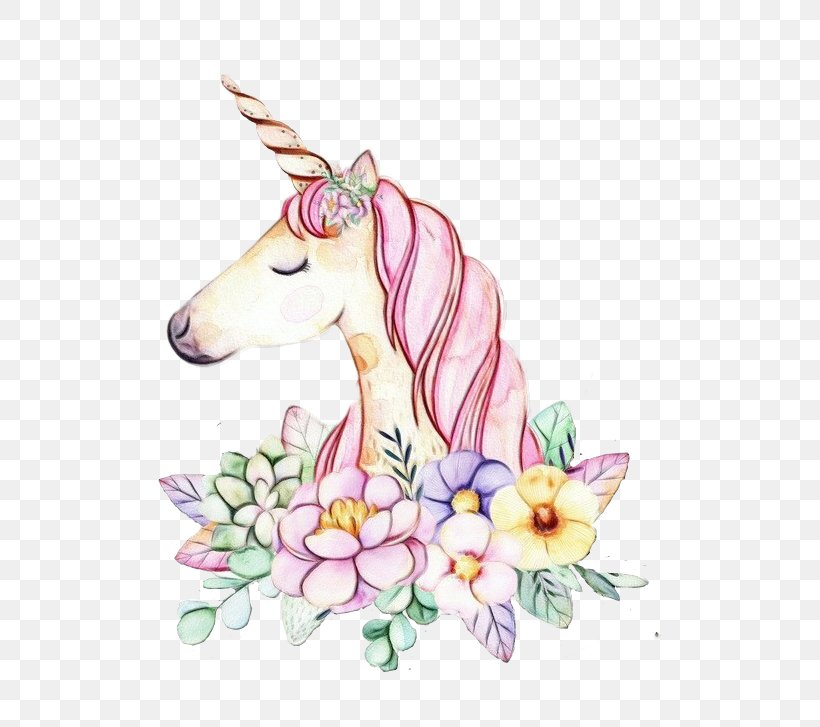 Unicorn Watercolor Painting Floral Design Drawing, PNG, 578x727px, Unicorn, Animal Figure, Art, Canvas, Drawing Download Free