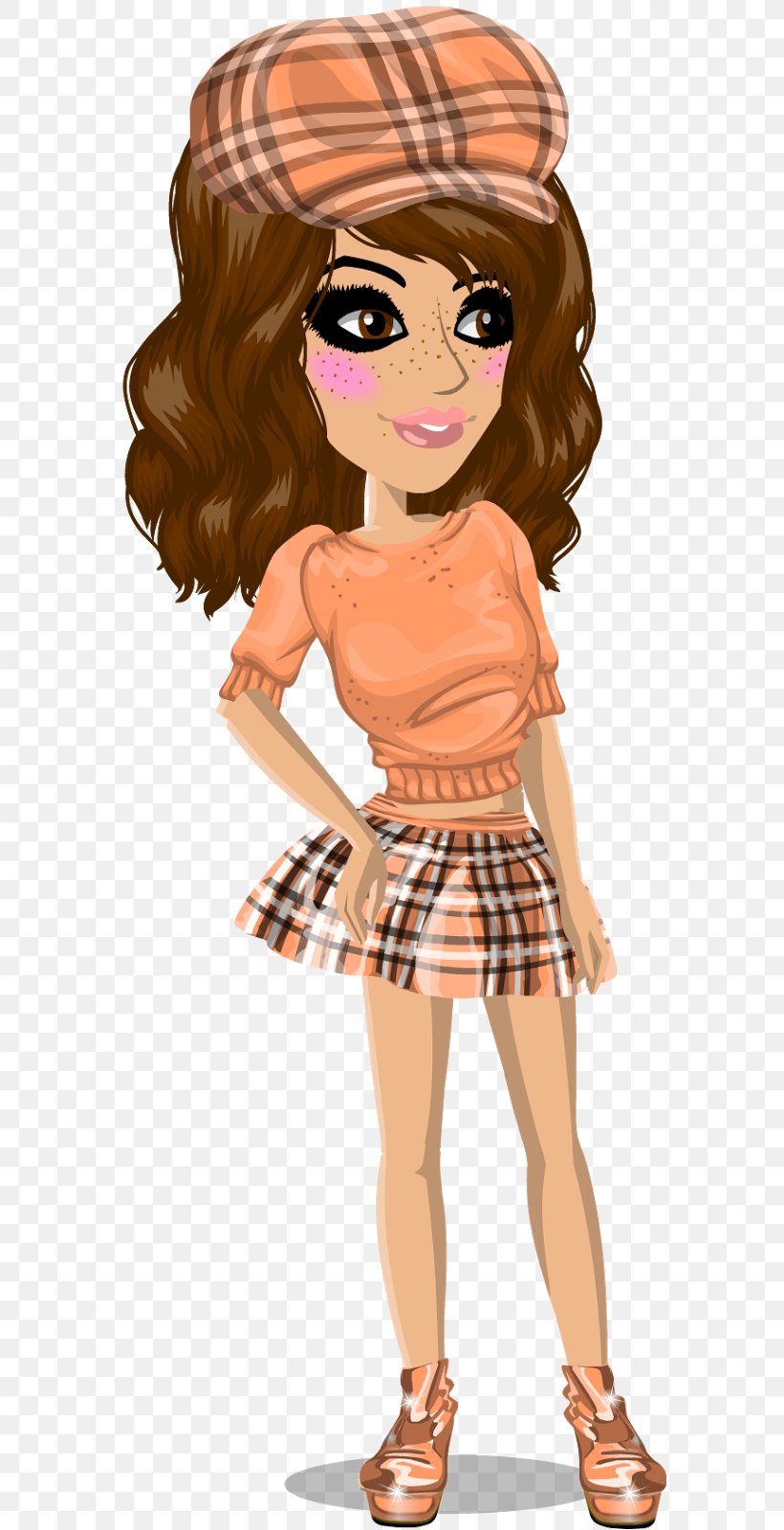 MovieStarPlanet Brown Hair Long Hair Cartoon, PNG, 575x1600px, Watercolor, Cartoon, Flower, Frame, Heart Download Free