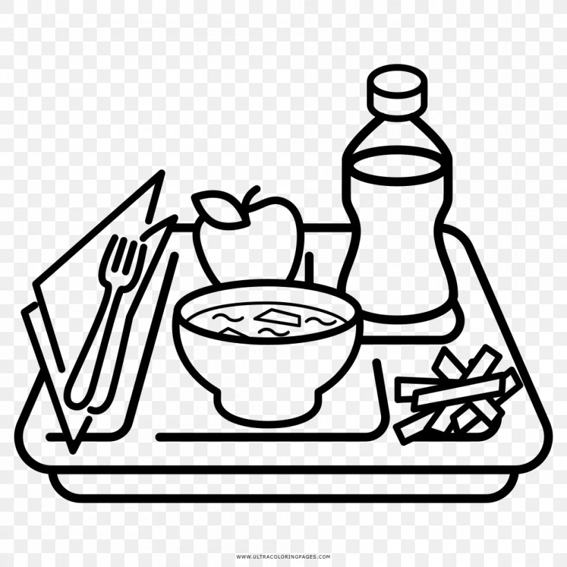 Tray Food Coloring Book Drawing Restaurant, PNG, 1000x1000px, Tray, Artwork, Black And White, Cafe, Cafeteria Download Free