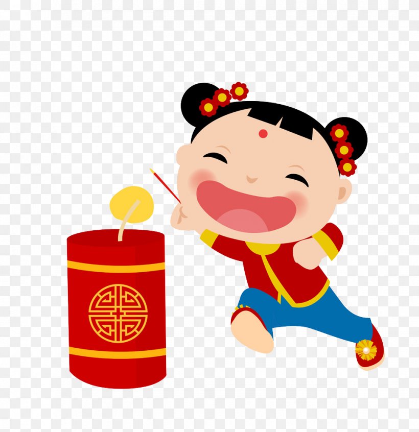 Chinese New Year Child Festival Firecracker, PNG, 969x1000px, Chinese New Year, Art, Cartoon, Child, Chinese Paper Cutting Download Free