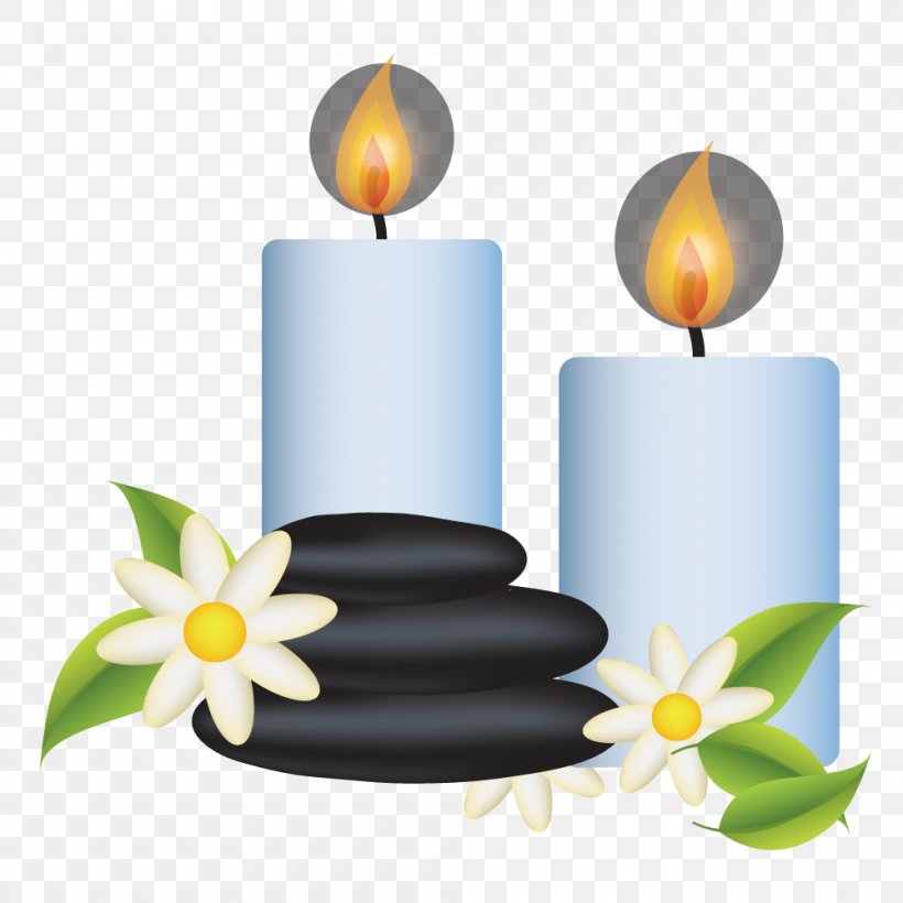 Candle Euclidean Vector, PNG, 1000x1000px, Candle, Gratis, Pebble, Rock, Spa Download Free