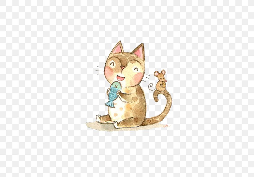 Cat Kitten Mouse Drawing Illustration, PNG, 570x572px, Cat, Art, Carnivoran, Cartoon, Cat Like Mammal Download Free