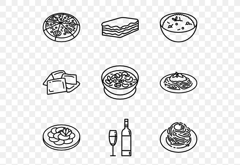 Italian Cuisine Pasta, PNG, 600x564px, Italian Cuisine, Area, Black And White, Diagram, Drawing Download Free