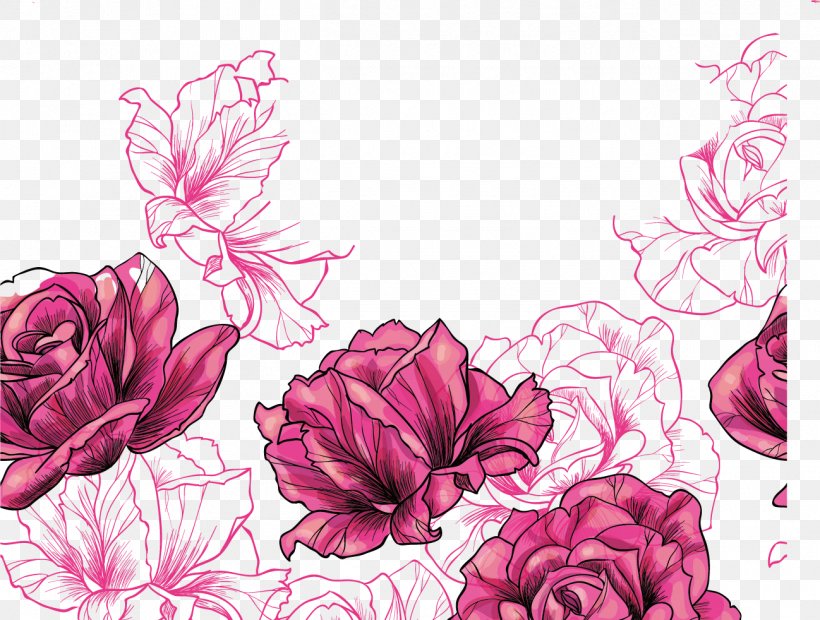 Beach Rose Euclidean Vector Flower, PNG, 1298x982px, Beach Rose, Cut Flowers, Drawing, Flora, Floral Design Download Free