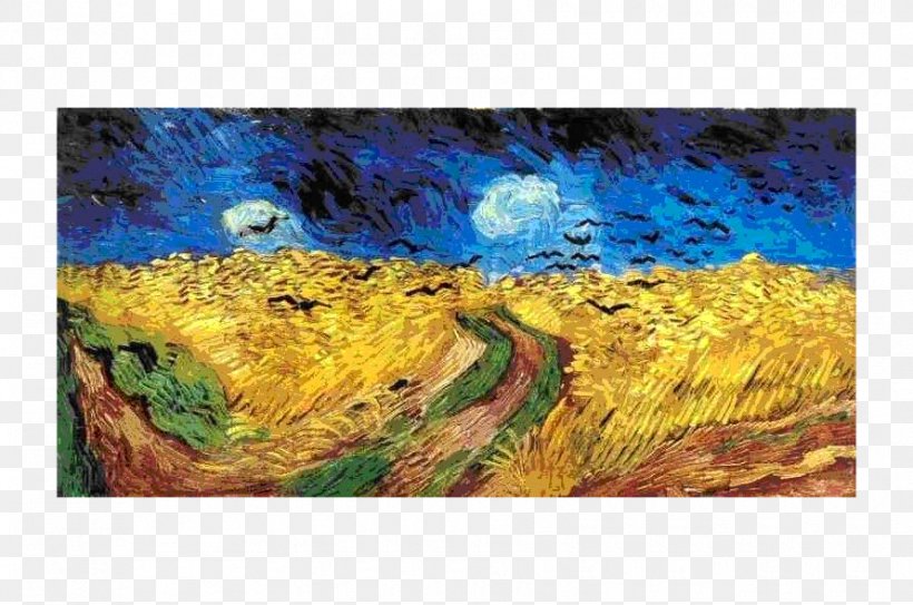 Wheatfield With Crows The Starry Night Self-Portrait With Bandaged Ear And Pipe Oil Painting, PNG, 890x590px, Wheatfield With Crows, Acrylic Paint, Art, Artwork, Canvas Download Free