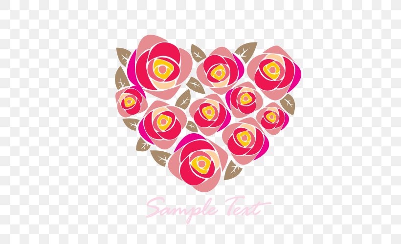 Beach Rose Heart, PNG, 500x500px, Beach Rose, Animation, Color, Flower, Heart Download Free