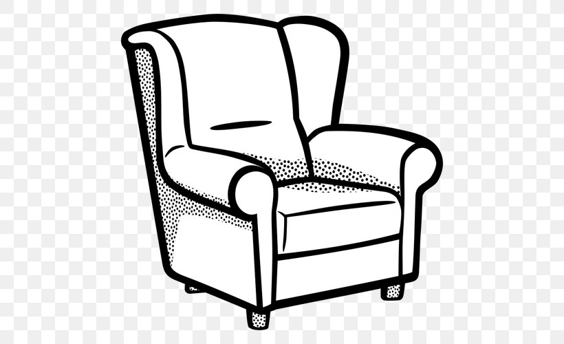 Couch Furniture Chair Table Clip Art, PNG, 500x500px, Couch, Black And White, Chair, Chaise Longue, Furniture Download Free