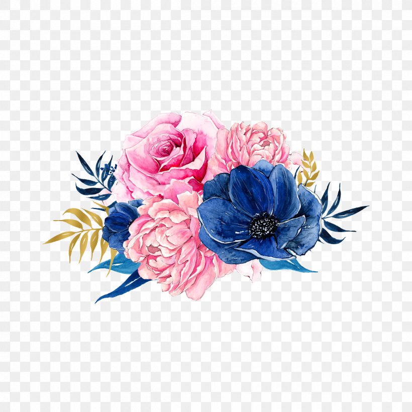 Pink Flowers Blue Clip Art, PNG, 2400x2400px, Flower, Artificial Flower, Blue, Cut Flowers, Floral Design Download Free