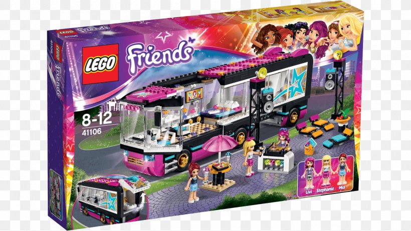 LEGO 41106 Friends Pop Star Tour Bus LEGO Friends LEGO 41105 Friends Pop Star Show Stage, PNG, 1488x837px, Bus, Construction Set, Lego, Lego Friends, Lego Minifigure Download Free