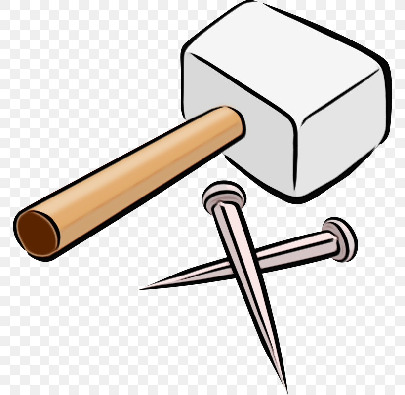 Mallet Hammer Cylinder, PNG, 800x800px, Watercolor, Cylinder, Hammer, Mallet, Paint Download Free