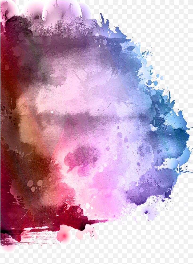 Watercolor Painting Ink Splash, PNG, 2025x2779px, Watercolor Painting, Color, Ink, Lilac, Magenta Download Free