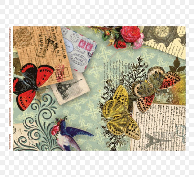 Retro Style Art Flora Fauna Collage, PNG, 750x750px, Retro Style, Art, Butterfly, Collage, Creativity Download Free