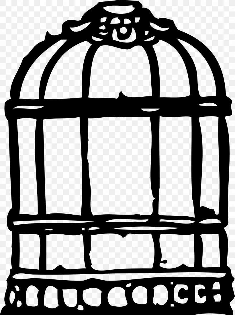 Lovebird Parrot Birdcage Clip Art, PNG, 1969x2638px, Bird, Area, Birdcage, Black And White, Cage Download Free