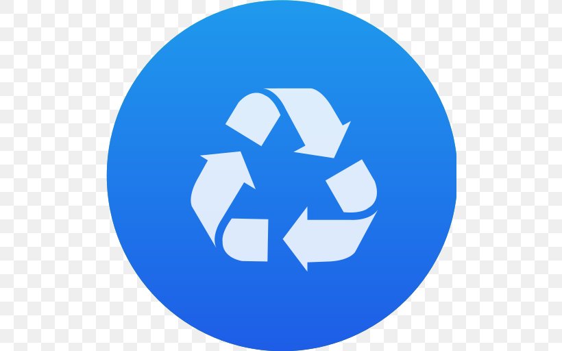 Recycling Symbol Waste Hierarchy Recycling Bin Waste Minimisation, PNG, 512x512px, Recycling Symbol, Area, Blue, Decal, Green Dot Download Free