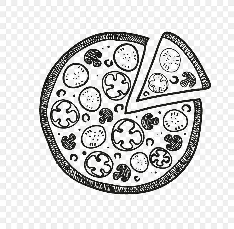 Italica Pizza Italian Cuisine Hawaiian Pizza Restaurant, PNG, 800x800px, Pizza, Arcobaleno, Area, Art, Black And White Download Free