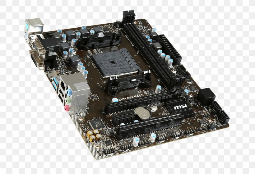 MSI A68HM-P33 V2 Socket FM2+ MicroATX Motherboard, PNG, 1500x1025px, Msi A68hmp33 V2, Advanced Micro Devices, Atx, Computer Component, Computer Hardware Download Free