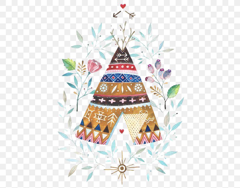 Tipi Watercolor Painting Indigenous Peoples Of The Americas Native Americans In The United States Illustration, PNG, 500x643px, Tipi, Art, Camping, Christmas Decoration, Christmas Ornament Download Free