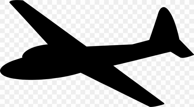 Airplane Silhouette Aircraft Glider Clip Art, PNG, 2400x1326px, Airplane, Air Travel, Aircraft, Aviation, Black And White Download Free
