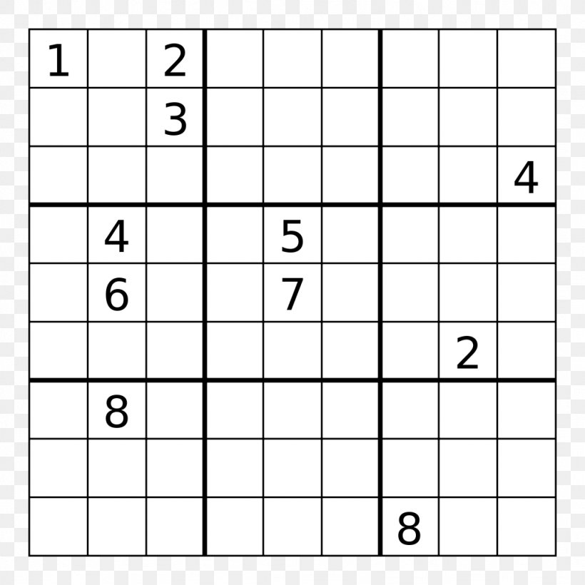 Independent Book Of Sudoku Impossible Sudoku Mathematics Of Sudoku Puzzle, PNG, 1024x1024px, Sudoku, Area, Black And White, Diagram, Drawing Download Free