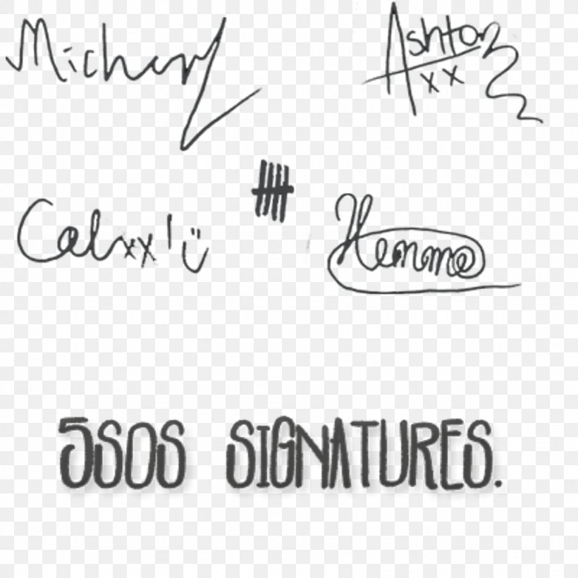 5 Seconds Of Summer Youngblood Signature Information, PNG, 1024x1024px, 5 Seconds Of Summer, Area, Ashton Irwin, Black, Black And White Download Free