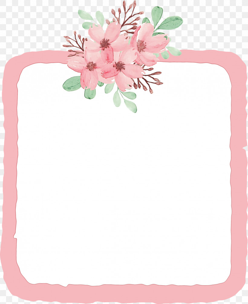 Floral Design, PNG, 2443x3000px, Flower Frame, Cherry Blossom, Film Frame, Floral Design, Paint Download Free