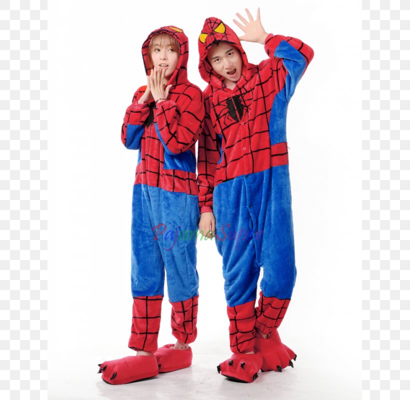 Spider-Man Onesie Hoodie Kigurumi Pajamas, PNG, 800x800px, Spiderman, Adult, Blue, Child, Clothing Download Free