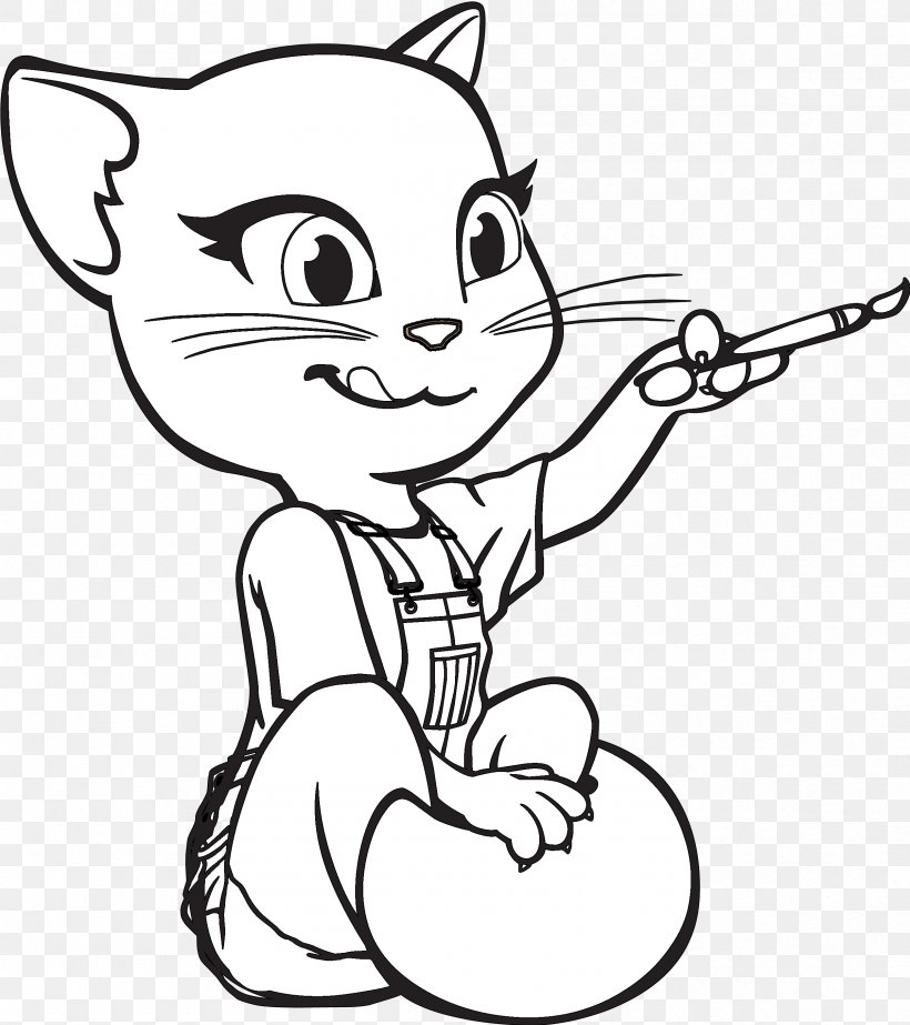 Talking Angela Talking Tom And Friends Coloring Book Cat Coloring Pages 18 Png 2408x2713px Watercolor Cartoon