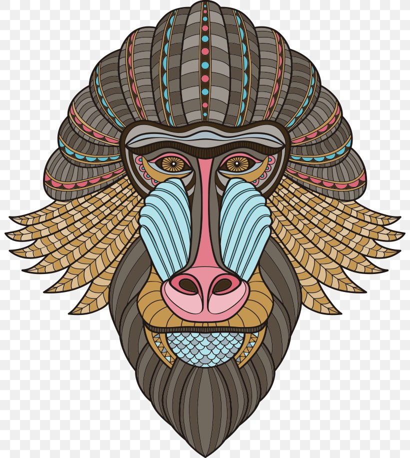 Baboons T-shirt Mandrill Monkey, PNG, 802x916px, Baboons, Animal, Art, Cafepress, Decal Download Free