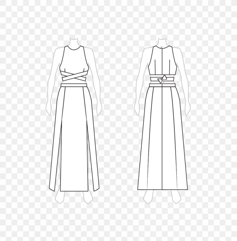Gown Pattern Sketch Dress Clothing, PNG, 944x961px, Gown, Abdomen, Black, Black And White, Clothes Hanger Download Free