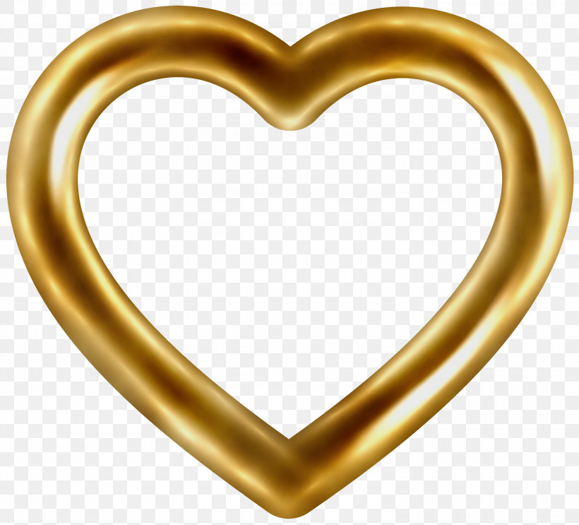 Heart Yellow Metal Brass Body Jewelry, PNG, 3000x2719px, Watercolor, Body Jewelry, Brass, Heart, Metal Download Free