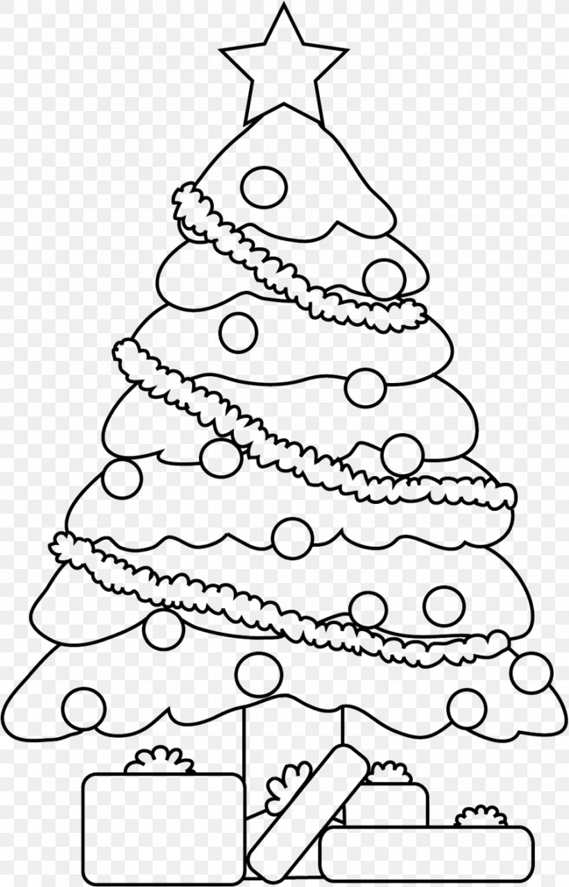Line Art Clip Art Drawing Christmas Tree, PNG, 900x1403px, Line ...