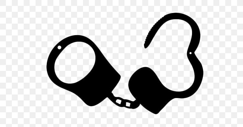 Handcuffs Silhouette Royalty-free Clip Art, PNG, 600x430px, Handcuffs, Black And White, Brand, Can Stock Photo, Drawing Download Free