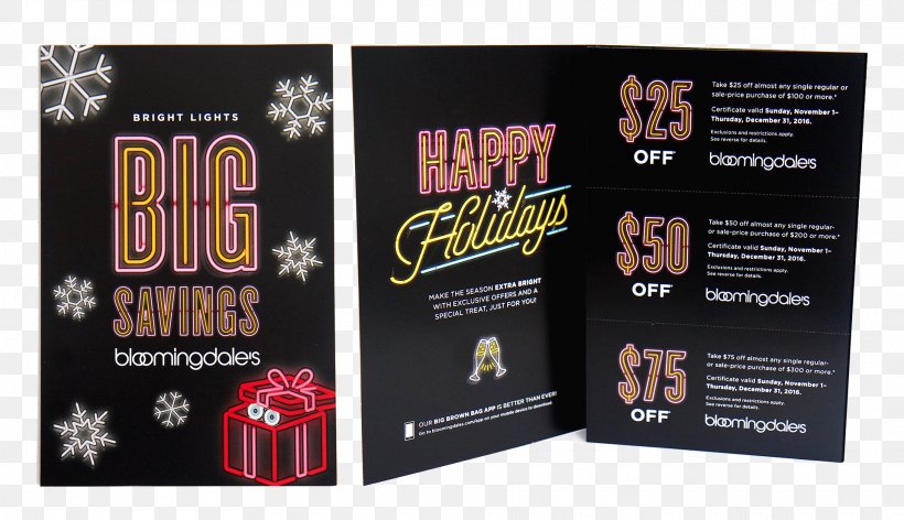 Bloomingdale's Holiday Flyer Christmas Gift, PNG, 1920x1107px, 2016, Holiday, Advertising, Advertising Campaign, Brand Download Free