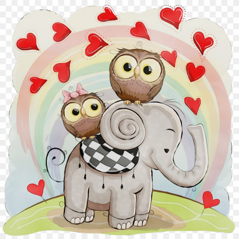 Cartoon Love Animal Figure, PNG, 1000x1000px, Watercolor, Animal Figure, Cartoon, Love, Paint Download Free