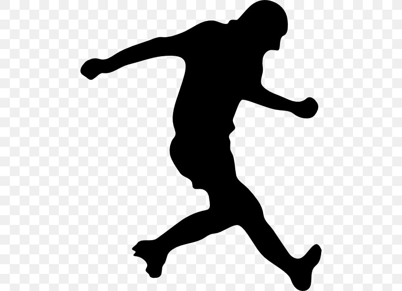Football Player Silhouette Clip Art, PNG, 492x595px, Football, Ball, Black And White, Football Player, Footwear Download Free