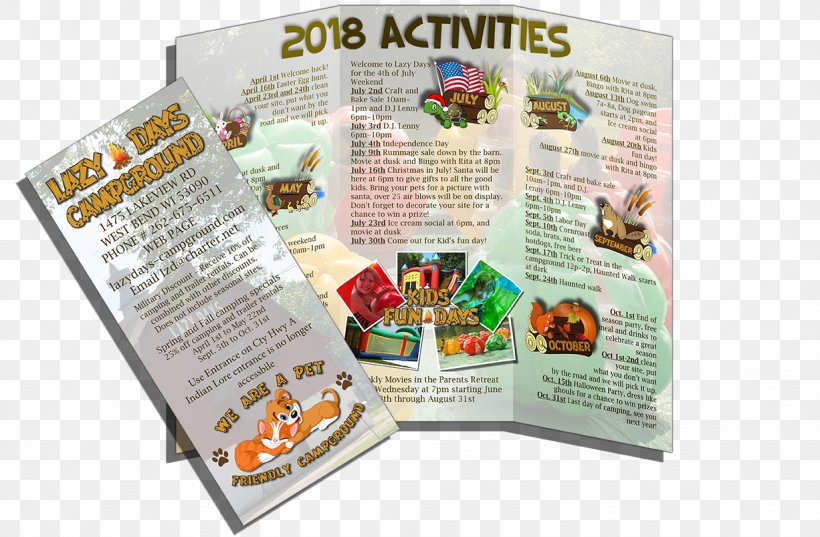 Brochure Text Image Campsite Lazy Days Campground, PNG, 1226x804px, 2018, Brochure, Advertising, Campsite, Text Download Free