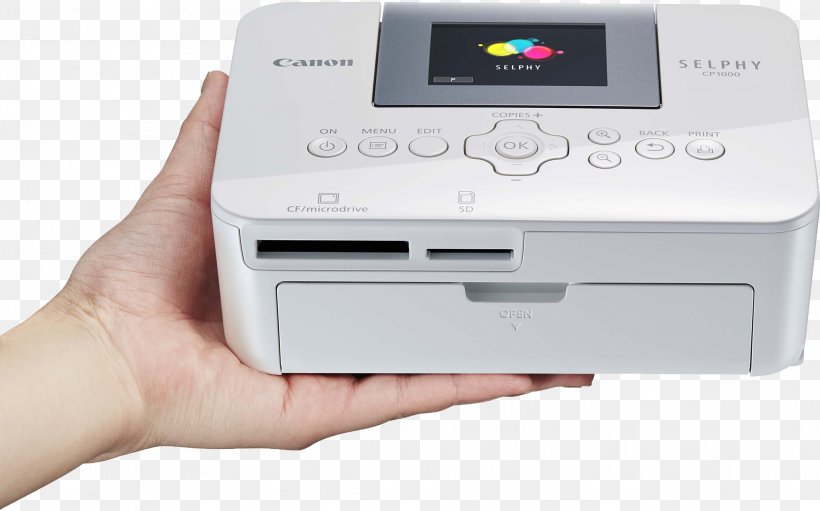 Canon SELPHY CP1000 Dye-sublimation Printer Printing, PNG, 2048x1277px, Canon Selphy Cp1000, Canon, Compact Photo Printer, Dyesublimation Printer, Electronic Device Download Free