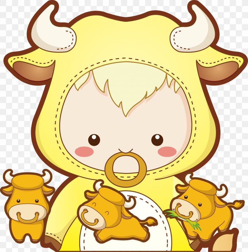 Cattle Chinese Zodiac Horoscope, PNG, 2376x2416px, Cattle, Area, Astrology, Birth, Cartoon Download Free