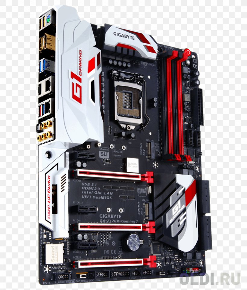 Intel GIGABYTE GA-Z170X-Gaming 7 LGA 1151 Gigabyte Technology Motherboard, PNG, 849x1000px, Intel, Atx, Computer Case, Computer Component, Computer Cooling Download Free