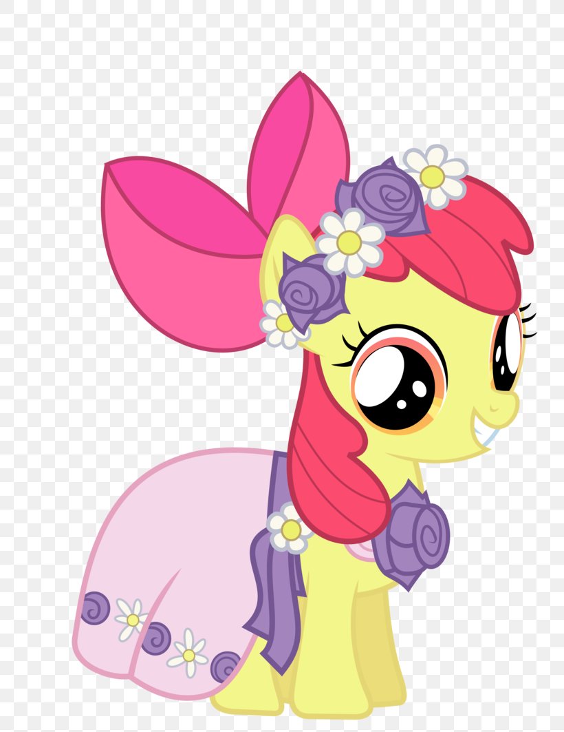 Pony The Cutie Mark Crusaders Dress Apple Bloom Flower Girl, PNG, 752x1063px, Pony, Animated Cartoon, Apple Bloom, Cartoon, Cutie Mark Crusaders Download Free