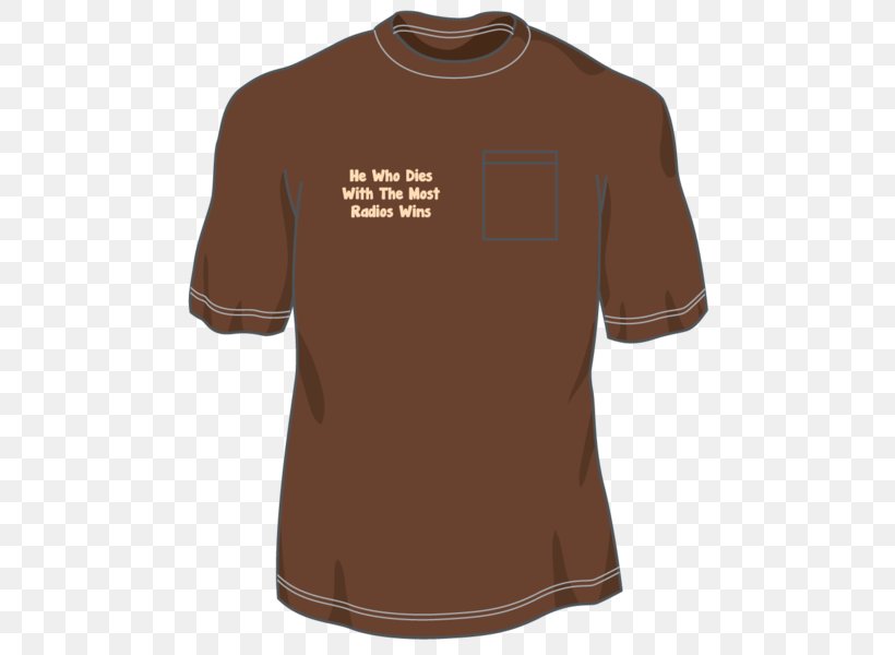 T-shirt Hoodie Sleeve Pocket, PNG, 503x600px, Tshirt, Active Shirt, Amateur Radio, Brand, Brown Download Free