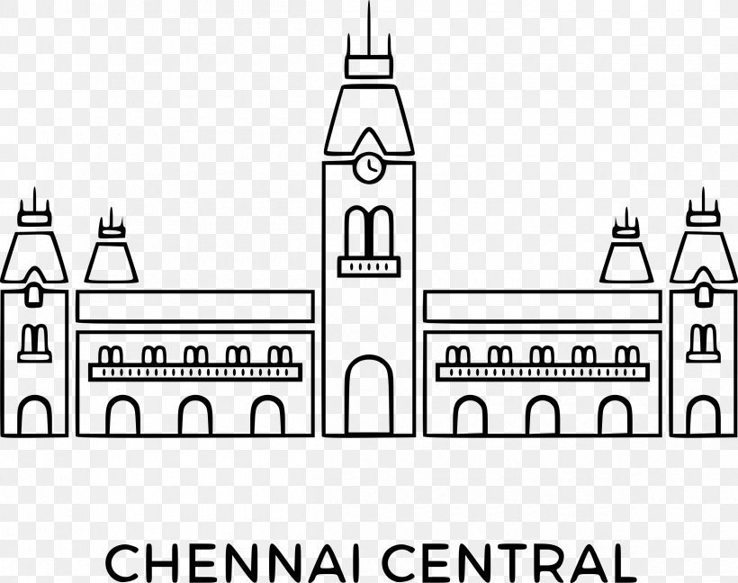 Chennai Central Railway Station Madras Miscellany Clip Art, PNG, 2400x1898px, Chennai Central Railway Station, Area, Black And White, Brand, Chennai Download Free