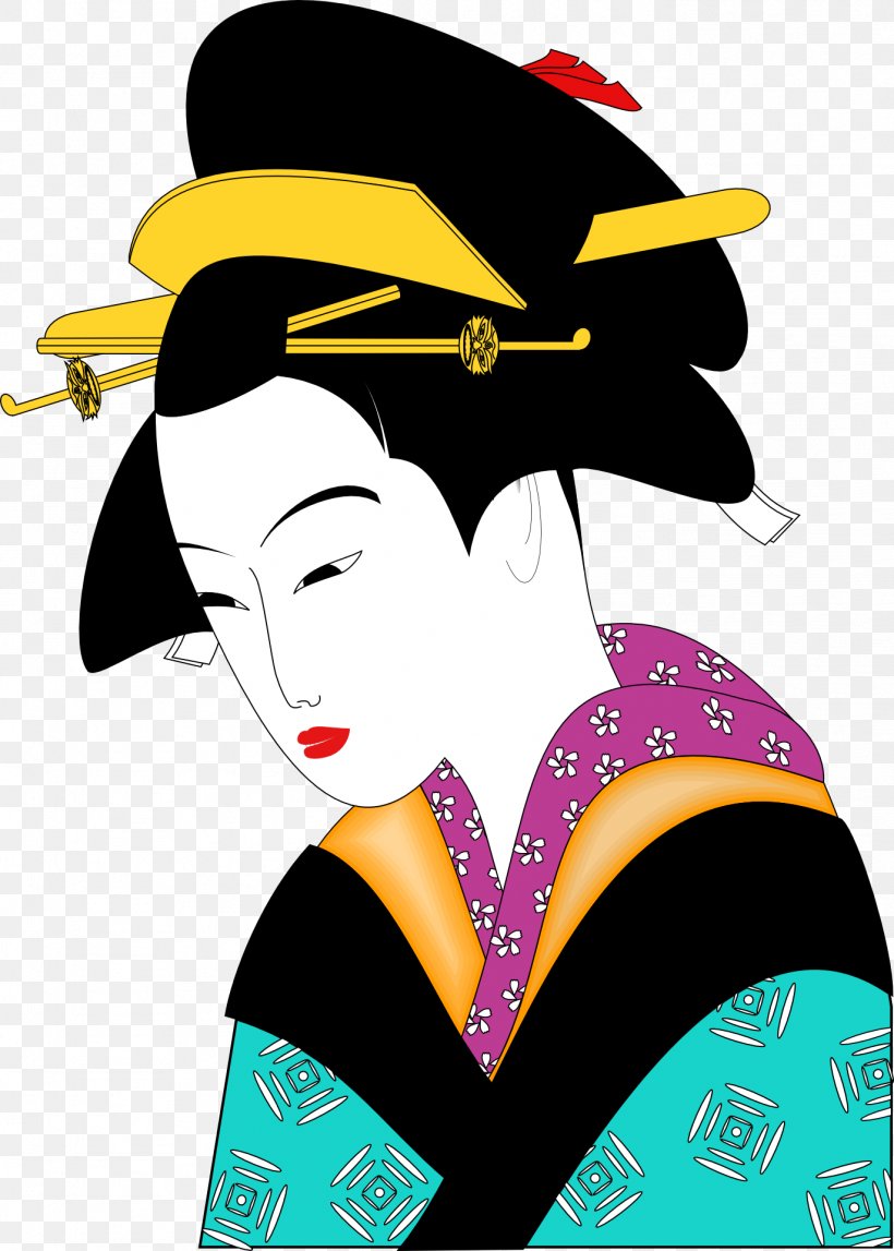Japan Woman Clip Art, PNG, 1372x1920px, Japan, Art, Black Hair, Geisha, Headgear Download Free