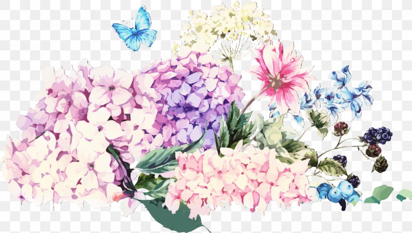 Watercolor Butterfly Background, PNG, 1022x578px, Flower, Blossom, Butterfly, Cornales, Cut Flowers Download Free