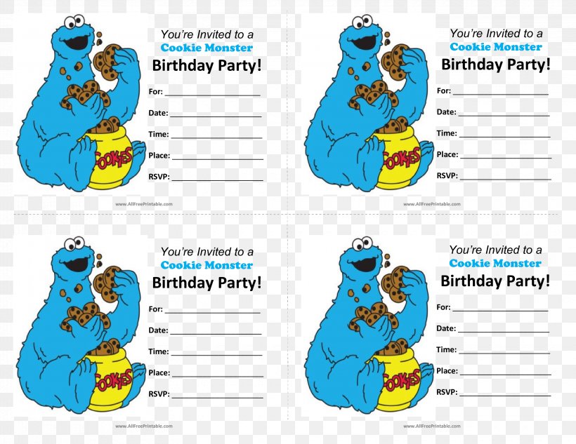 Happy Birthday, Cookie Monster Wedding Invitation Elmo Party, PNG, 3300x2550px, Cookie Monster, Area, Baby Shower, Birthday, Biscuits Download Free